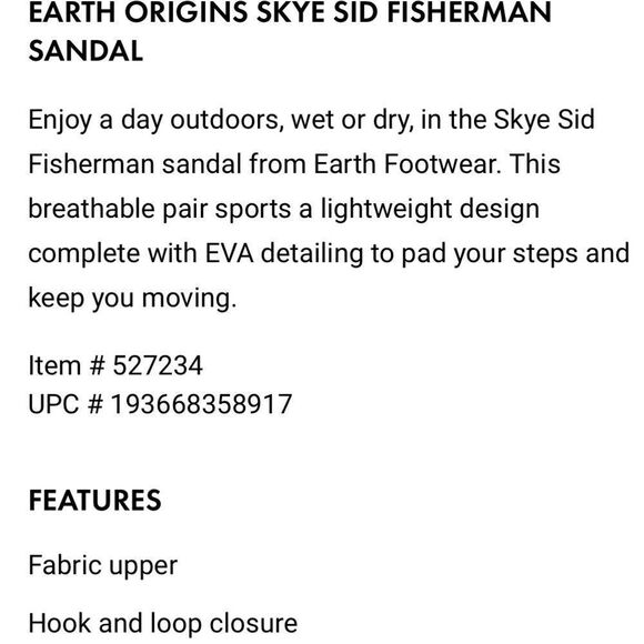 Earth Origins Skye Sid Fisherman Sandal - Picture 11 of 11